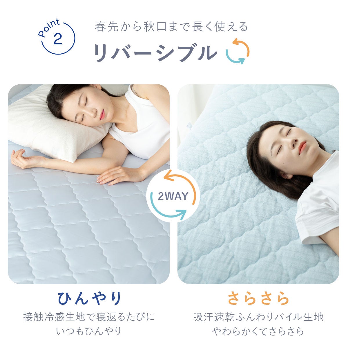 極ひんやり 敷きパット リバーシブルタイプ キング 3人用 200×200cm