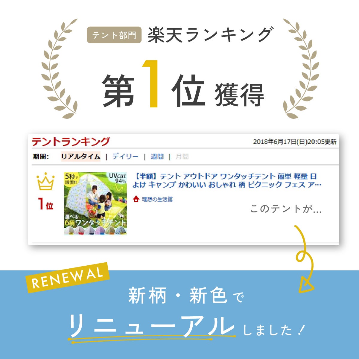 ワンタッチテント サニーストーリー 簡単 軽量 日よけ ポップアップテント VUカット キャンプ かわいい おしゃれ 柄 ピクニック フェス アウトドア キャンプ レジャー 海 公園 花見 コンパクト UVカット