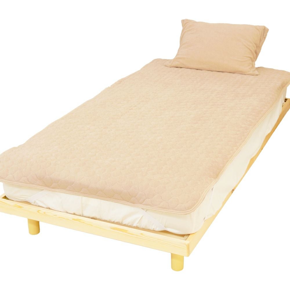 ふんわり柔らかタオル生地の優しい肌触りが心地良い。抗菌素材使用で安心してオールシーズン使える！抗菌加工 タオル生地 敷きパッド ダブル 140 200cm コットン パイル 綿100% 天然素材 吸水性 吸湿性 丸洗い 春 夏 秋 冬 敷パッド パッドシーツ 敷き布団 ベッド マットレス