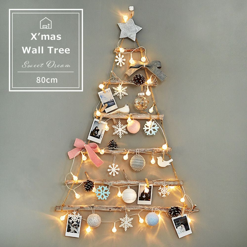 壁掛けツリー LED ライト付 クリスマス ツリー ウォールツリー