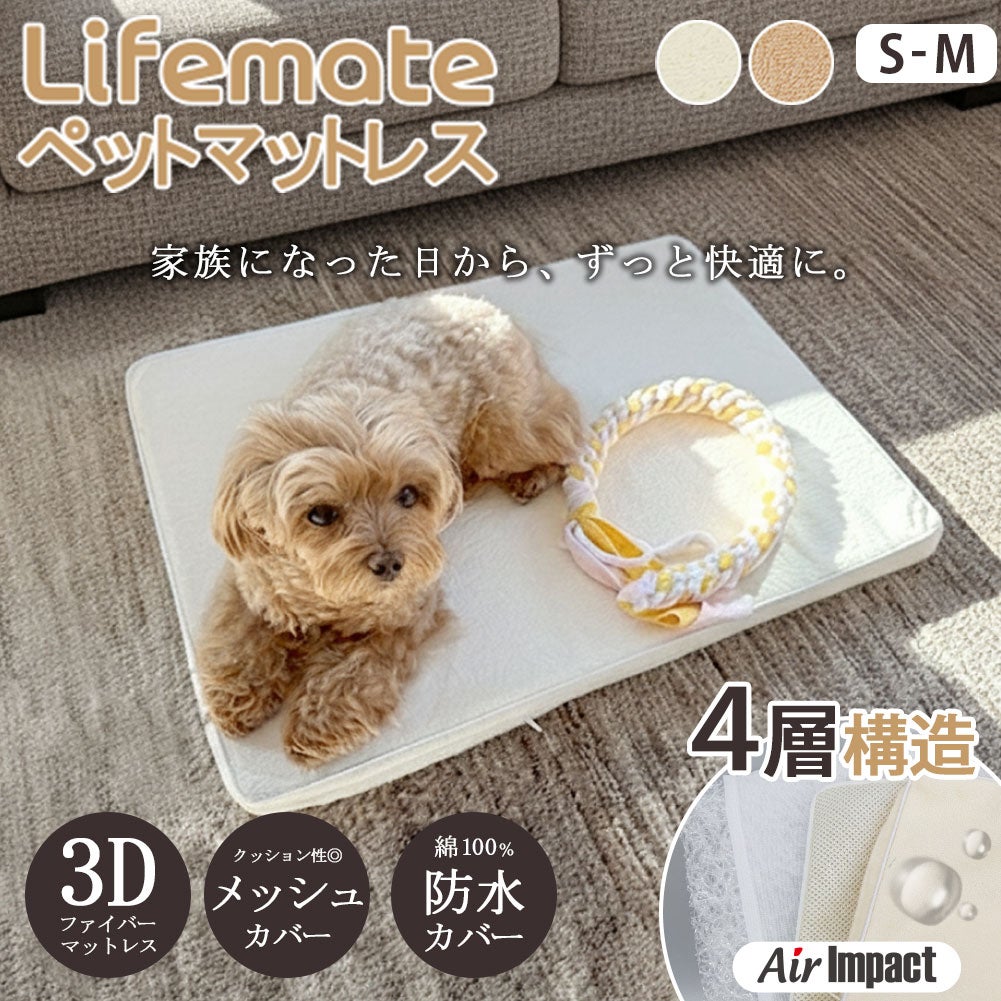 防水ペットマットレス / 60×45cm 60×90cm S-M M-Lサイズ 犬 猫 防水 ペットマット パイル 綿 子犬 介護 老犬 シニア犬 洗える いたずら防止 汚れ防止 プレイマット